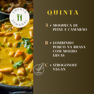 Quinta-feira Menu Semanal ByGreen